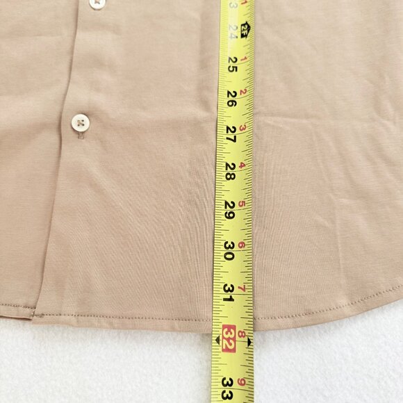 NWT Hickey Freeman Men's Classic Fit Long Sleeve Button-Up Taupe Shirt Size XXL - Picture 10 of 11